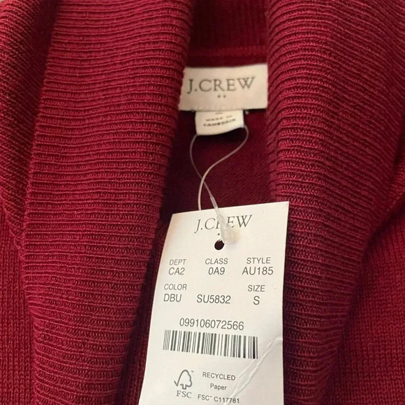 JCrew Au185 Burgundy Merino Wool Turtleneck - Picture 2 of 2